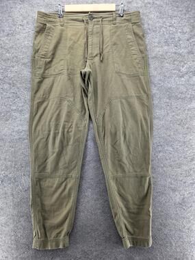 REI Cooperative Pants Mens 36x30 Green Jogger Stretch Cotton Zip Fly Pockets